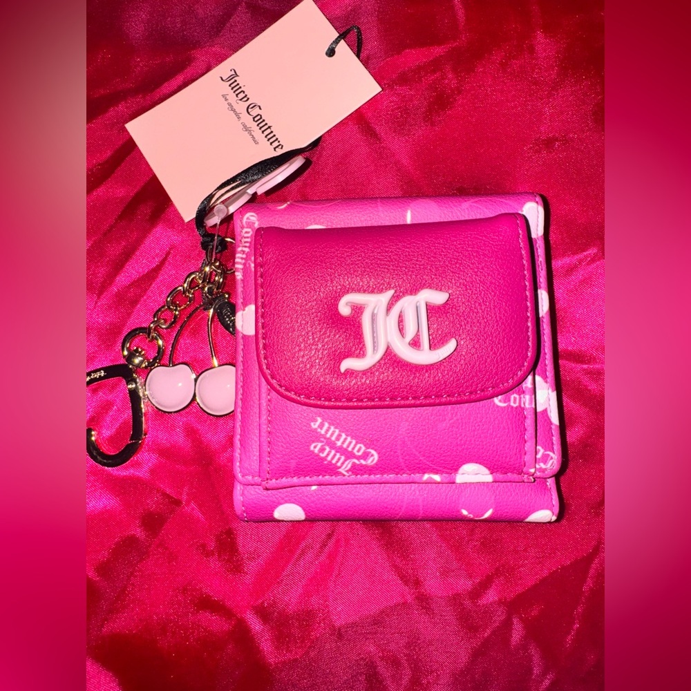 Juicy Couture Cherry On Top Mini Envelope Wallet Flap Raspberry Multi/Ra